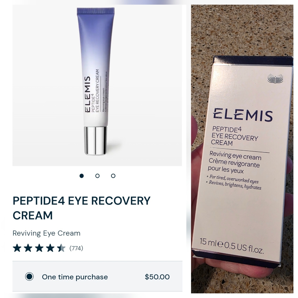ELEMIS Peptide4 Eye Recovery Cream - Blue and Silver.